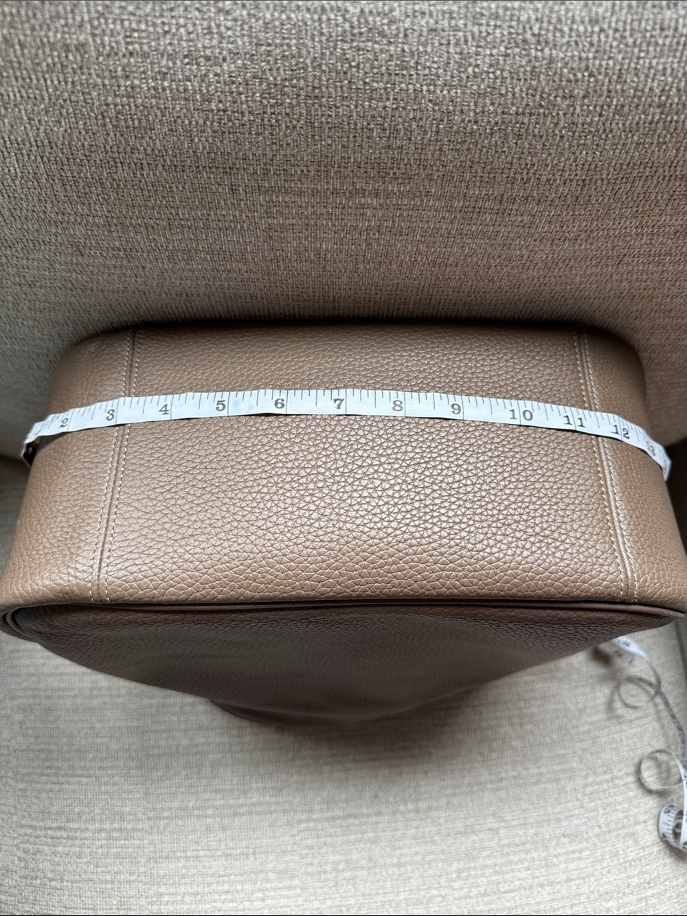 Coach Pebbled Leather Shoulder Bag in Taupe with Gold Hardware - Picture 12 of 13